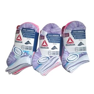 (3) Reebok Girl's Pro-Series Low Cut Socks 6 Pack
